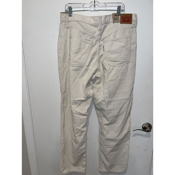 NWT Levis 94 Baggy Corduroy Pants Mid Rise Straight Leg Size 33 Cream Womens - Picture 7 of 12